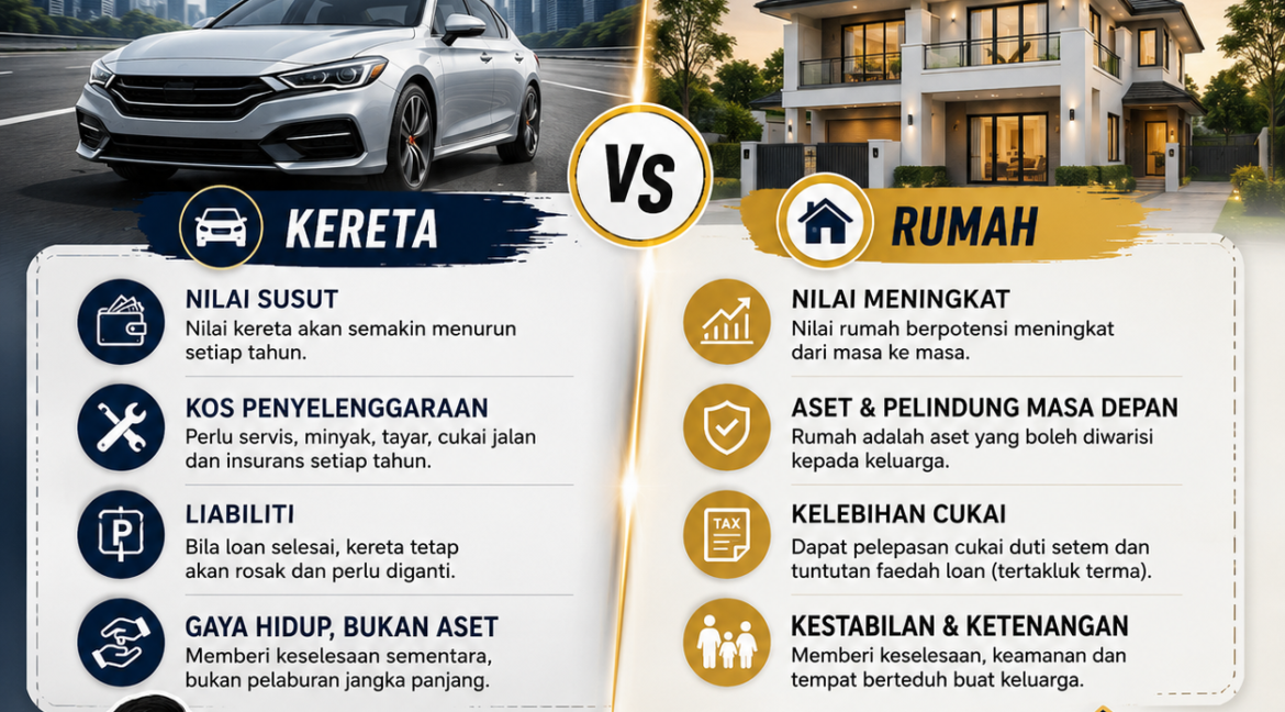 kereta atau rumah??