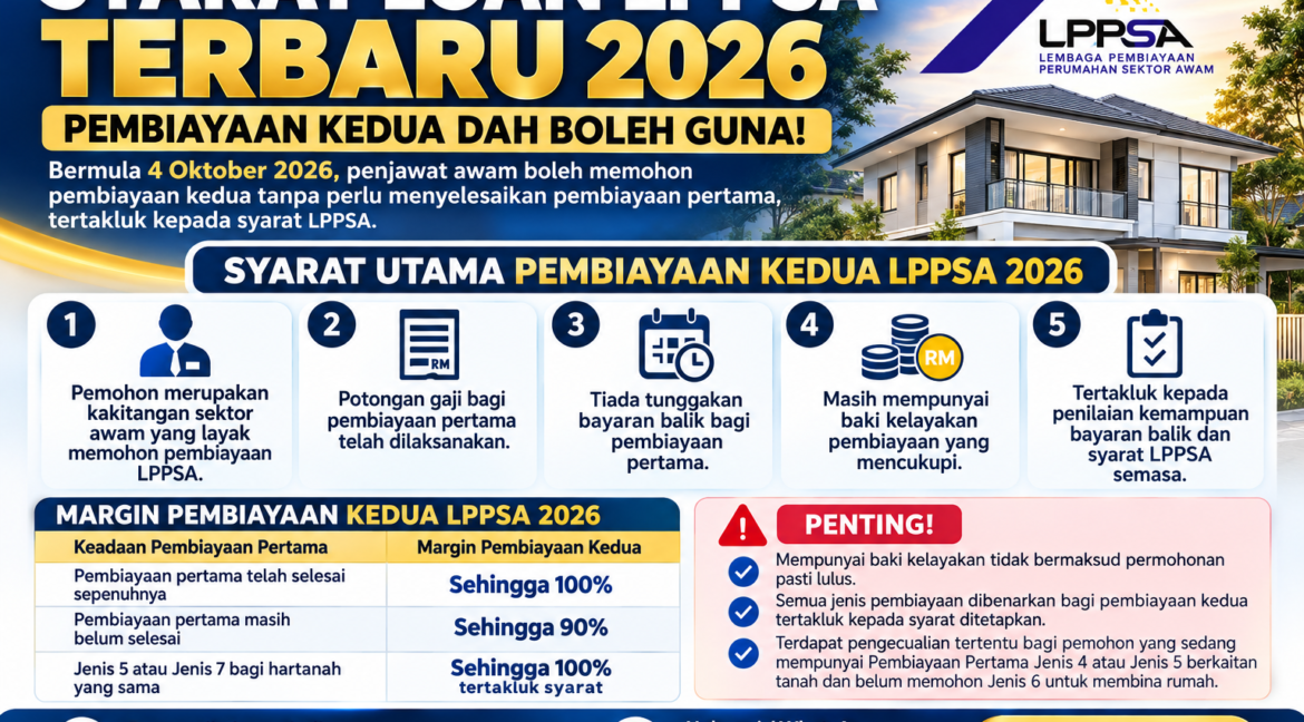 Syarat pembiayaan kedua LPPSA 2026 tanpa selesaikan loan pertama – Perak Ejen Hartanah