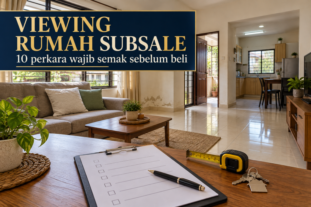 Ruang dalaman rumah subsale untuk diperiksa semasa viewing