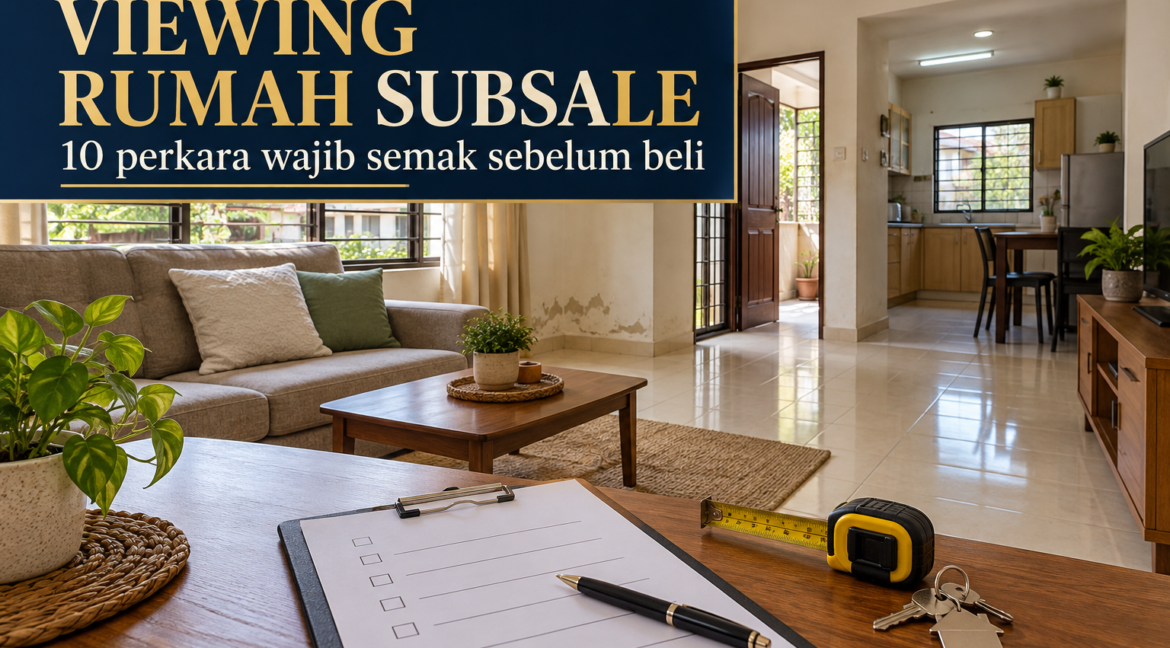 Ruang dalaman rumah subsale untuk diperiksa semasa viewing